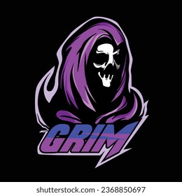 Skull Reaper Esports Logo Mascot Vector Illustration
