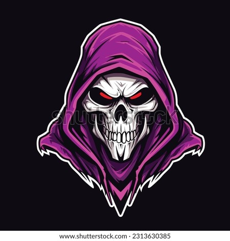 Skull Reaper Esports Logo Mascot Vector Illustration