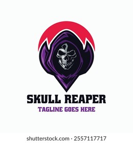 Skull Reaper Mascot Cartoon Logo