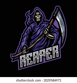 Skull Reaper mascot logo illustration