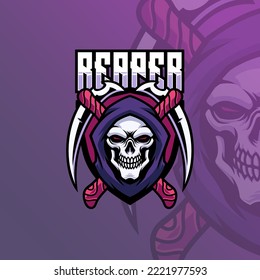 Skull Reaper Mascot Logo Premium Template