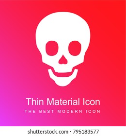 Skull red and pink gradient material white icon minimal design