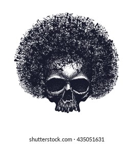 Diseño gráfico de reggae de cráneo. Ilustración del vector