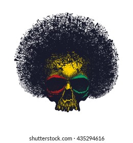Skull Reggae Grafik Design Vektorgrafik.