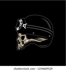 Skull and Retro Helmet