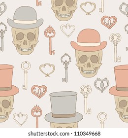 skull retro seamless pattern