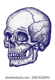 Skull in retro style
