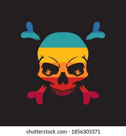 Skull retro tattoo style. Vector illustration for your brand or company