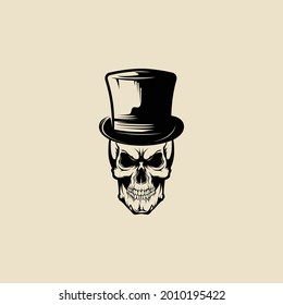 skull retro vintage logo vector