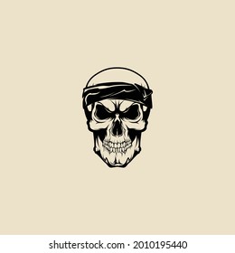 skull retro vintage logo vector