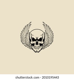 skull retro vintage logo vector
