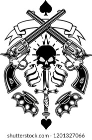 Skull and revolver