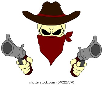 skull with revolvers