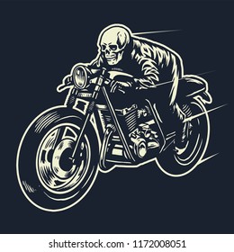 skull ride the cafe racer motorcycle