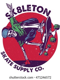 Skull Ride A Skateboard