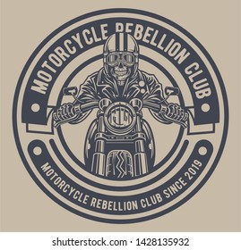 Skull Rider Badge Logo Design