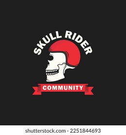 skull rider community logo ,tshirt print