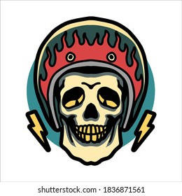 skull rider illustration vector design