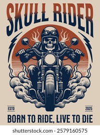 SKULL RIDER - Ready to Use Graphic Design Illustration