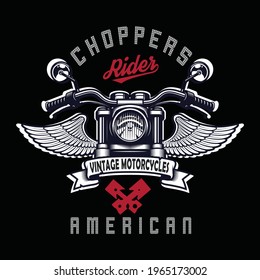 Skull Rider ride for Freedom. Choppers rider Vintage motorcycles  American  vintage Motorcycle hand drawn t shirt design.