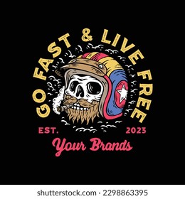 Skull-Reiter-tee-Grafikvektor.