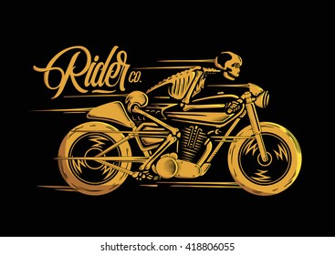 Skull Riding Motorcycle