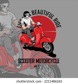 SKULL RIDING SCOOTER ILLUSTRATION 1