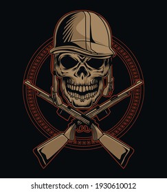 skull and rifles crossed icon