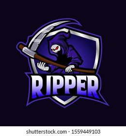 Skull ripper logo mascot design