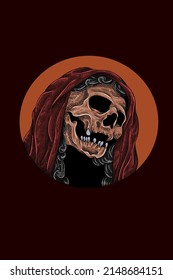 Skull with robe vector illustration