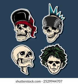 Skull Rock and Roll Sticker Template