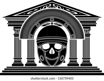 skull of roman centurion. vector illustration