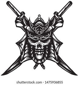 skull ronin samurai artwork design