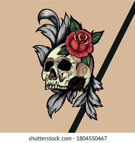 Camiseta de diseño de tatuajes de color burro y rosa