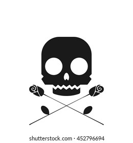  skull with rose icon