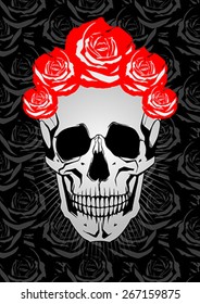 Skull with roses
