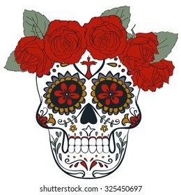  skull with roses