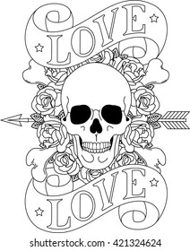 Skull And Roses