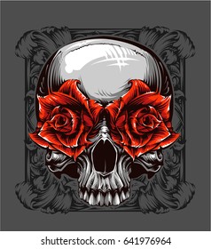 Skull and roses
