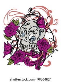 skull roses tatos