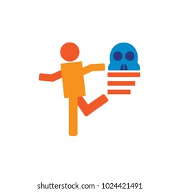Skull Run Logo Icon Design