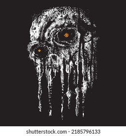 Skull rust graphic illustration vector art t-shirt design