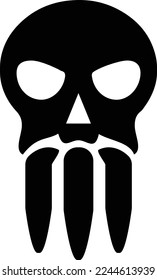 skull sabertooth illustration with flat style