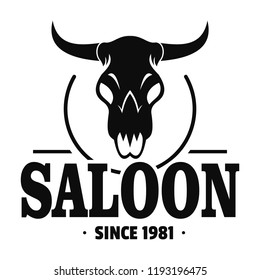 Skull saloon logo. Simple illustration of skull saloon vector logo for web design isolated on white background