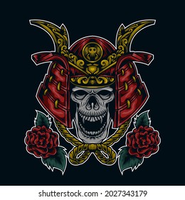 SKULL SAMURAI ELEMENT EPS FILE
