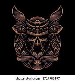 Skull Samurai Skull Head Illustration