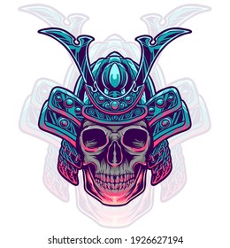 skull samurai head illustration for your merchandise or business