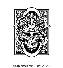 Skull Samurai Japan Sillhouette for your business or merchandise