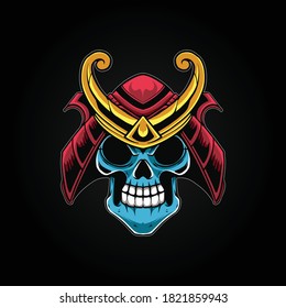 skull samurai mecha illustration perfect for vector design