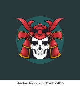 skull samurai with red helmet